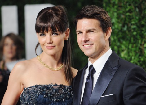 WEST HOLLYWOOD, CA - FEBRUARY 26:  Actor Tom Cruise and wife actress Katie Holmes arrive at the 2012 Vanity Fair Oscar Party at Sunset Tower on February 26, 2012 in West Hollywood, California.  (Photo by Jon Kopaloff/FilmMagic)
